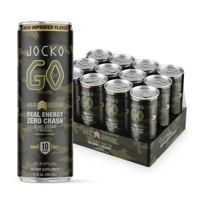 Jocko Fuel Go Energy Drink - Black Cherry + Vanilla - 12 Cans