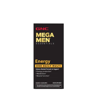 GNC Mega Men Essentials Energy One Daily Multi - 60 Caplets (60 Servings)