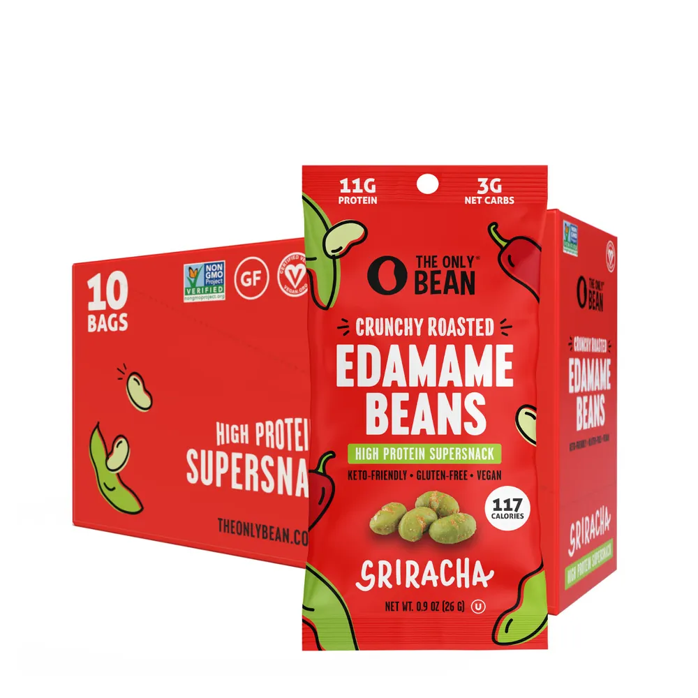 Crunchy Roasted Edamame Bean Snack - Sriracha | The Only Bean