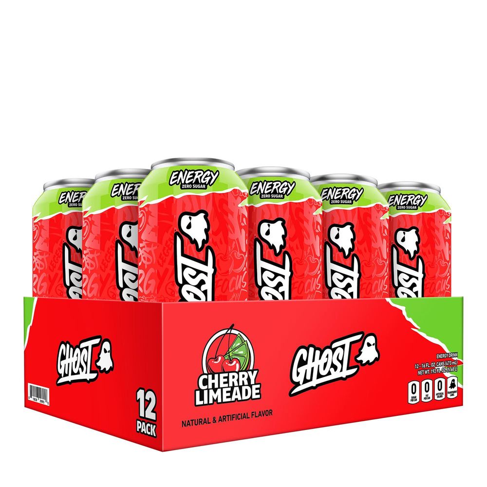 GHOST Energy Drink - Cherry Limeade - 16Oz. (12 Cans) - Zero Sugar