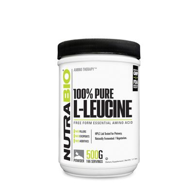 NutraBio Amino Therapy 100% Pure L-Leucine - 500 G. - 500 Grams
