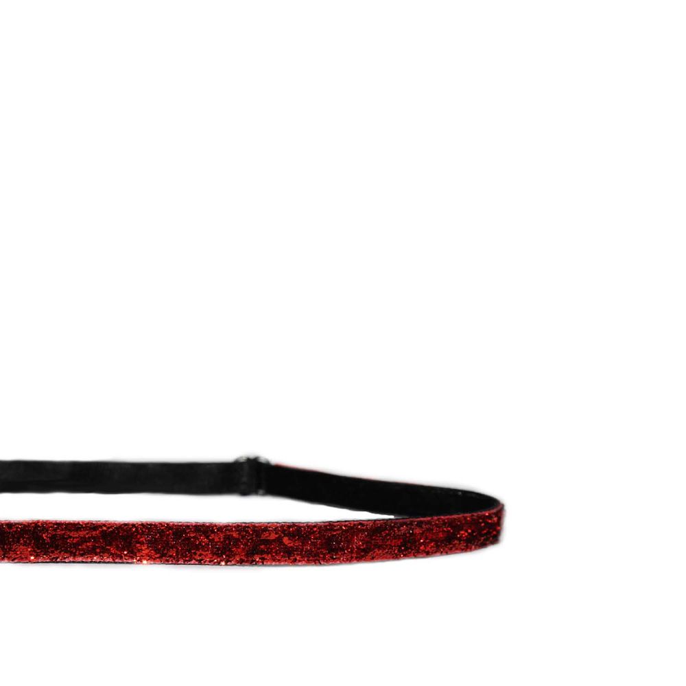 Mavi Bandz Sparkler Adjustable Thin Headband - Red Sparkle - 1