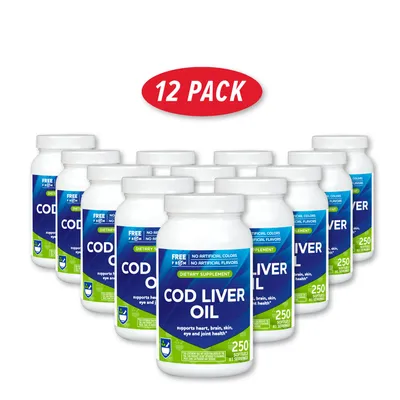 Rite Aid Natural Cod Liver Oil - 250 Softgels - 12 Pack (83 Servings Each)