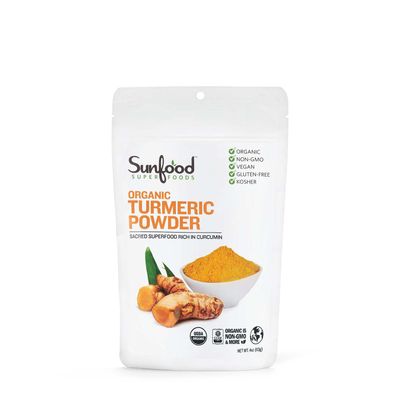 Sunfood Super Foods Organic Turmeric Powder Healthy - 4 Oz. (56 Servings)