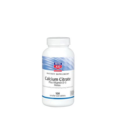 Rite Aid Calcium Citrate Plus Vitamin DHealthy -3 Healthy - 100 Small Tablets