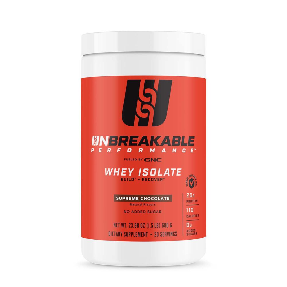 GNC UNBREAKABLE PERFORMANCE Whey Isolate - Supreme Chocolate - 20 Servings