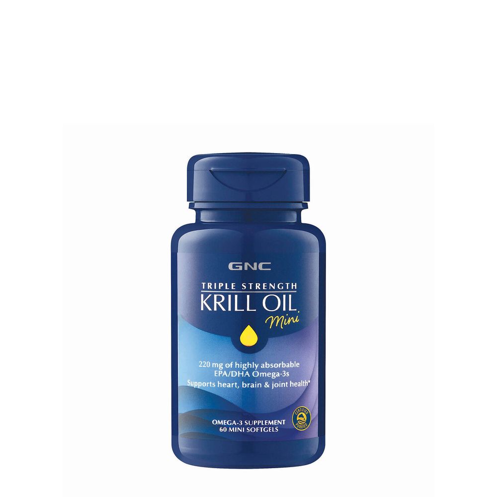 GNC Triple Strength Krill Oil Mini - 60 Softgels (30 Servings)