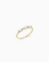 Baguette White Topaz and Diamond Ring