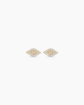 Diamond Evil Eye Studs