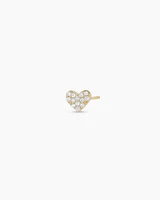 Diamond Pavé Heart Single Stud