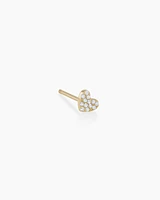 Diamond Pavé Heart Single Stud