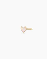 Opal Heart Single Stud