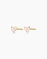 Opal Heart Studs