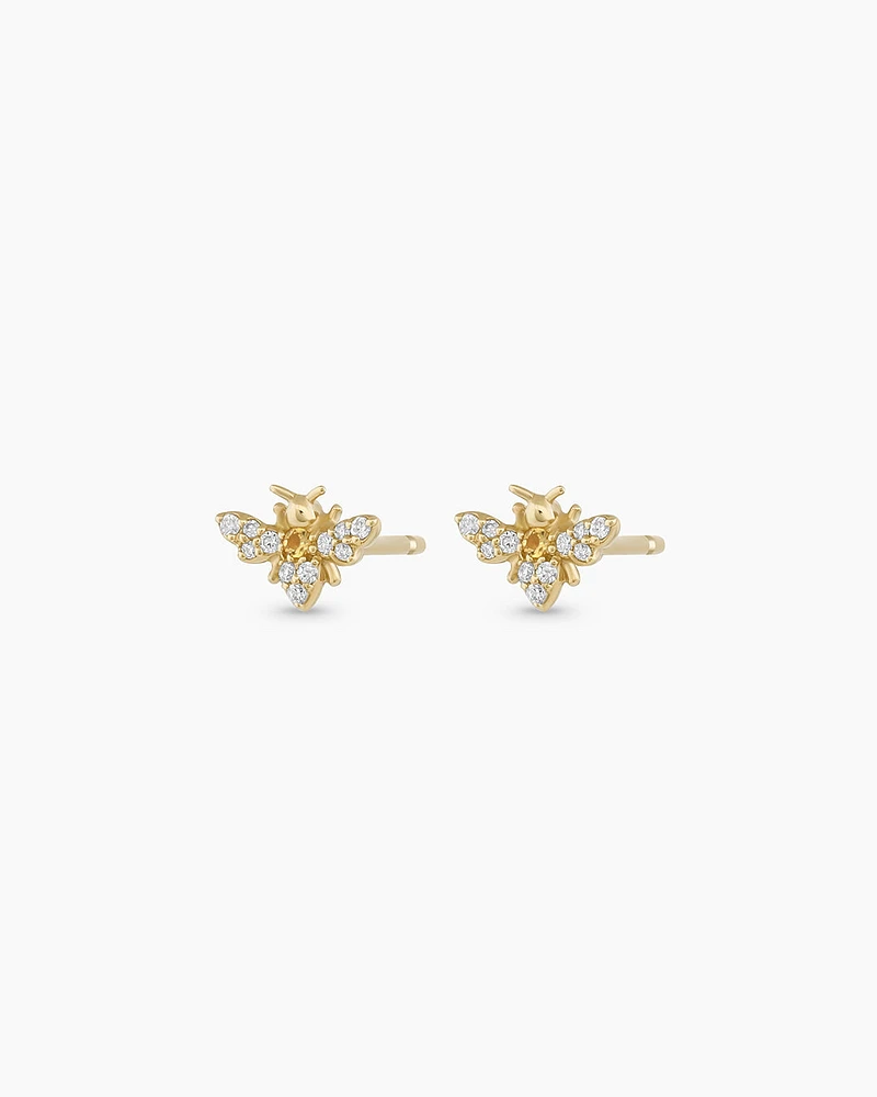 Diamond Bee Studs