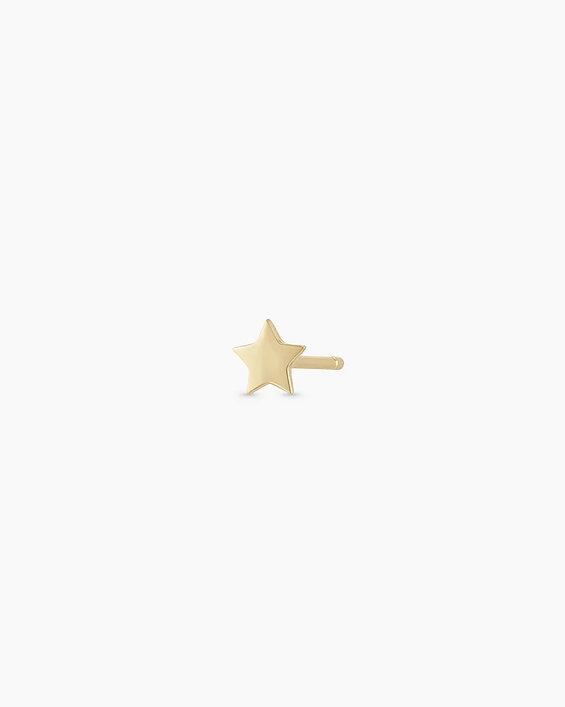 14k Gold Star Single Stud