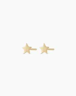 14k Gold Star Studs