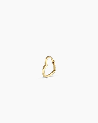 14k Gold Mini Open Heart Single Huggie