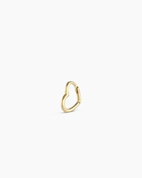 14k Gold Mini Open Heart Single Huggie