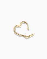 14k Gold Mini Open Heart Single Huggie