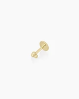 14k Gold Trio Flat Back Single Stud