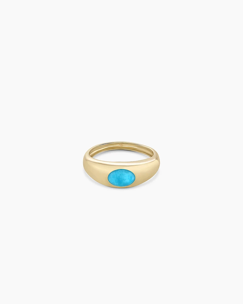 14k Gold Turquoise Lou Ring