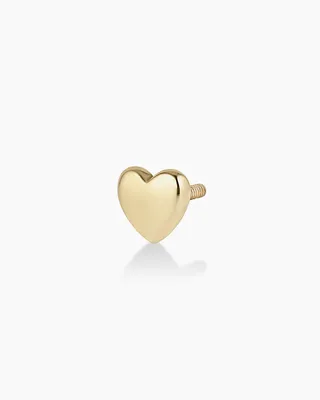 14k Gold Heart Flat Back Stud