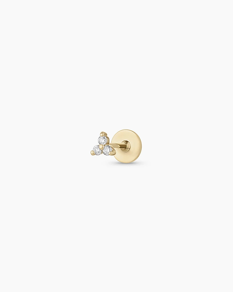 Diamond Bali Flat Back Single Stud