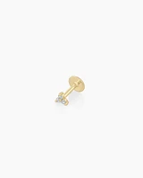 Diamond Bali Flat Back Single Stud