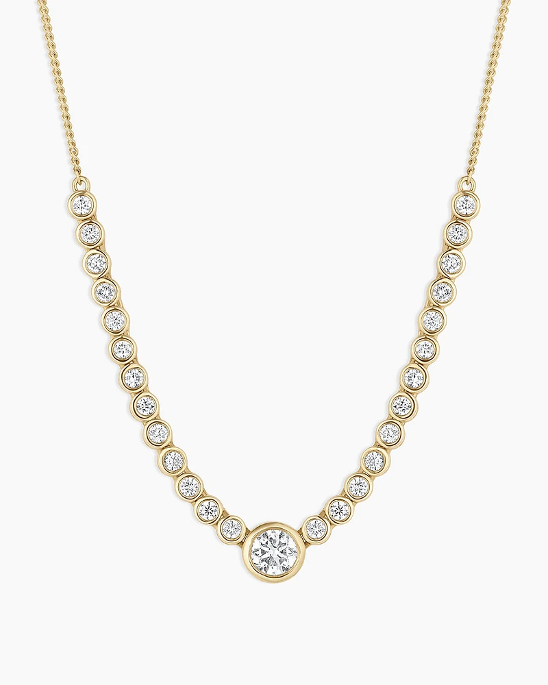 Lab Grown Diamond Circle Charm Row Necklace