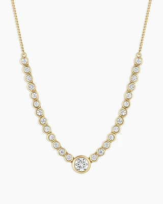 Lab Grown Diamond Circle Charm Row Necklace