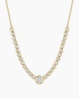 Lab Grown Diamond Circle Charm Row Necklace