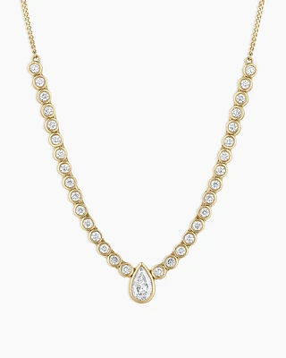 Lab Grown Diamond Pear Charm Row Necklace