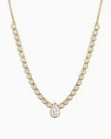 Lab Grown Diamond Pear Charm Row Necklace