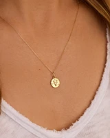 Diamond Zodiac Coin Charm Necklace