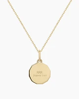 Diamond Zodiac Coin Charm Necklace