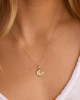 Diamond Zodiac Coin Charm Necklace