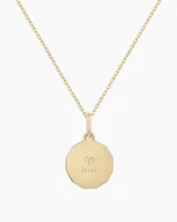 Diamond Zodiac Coin Charm Necklace