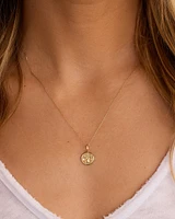 Diamond Zodiac Coin Charm Necklace