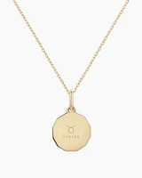 Diamond Zodiac Coin Charm Necklace