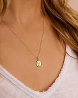 Diamond Zodiac Coin Charm Necklace