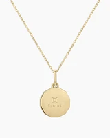 Diamond Zodiac Coin Charm Necklace