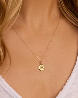 Diamond Zodiac Coin Charm Necklace