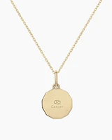 Diamond Zodiac Coin Charm Necklace