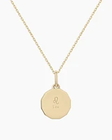 Diamond Zodiac Coin Charm Necklace