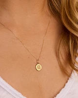 Diamond Zodiac Coin Charm Necklace