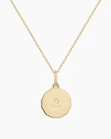 Diamond Zodiac Coin Charm Necklace