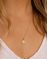 Diamond Zodiac Coin Charm Necklace