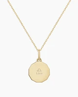 Diamond Zodiac Coin Charm Necklace