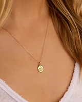 Diamond Zodiac Coin Charm Necklace