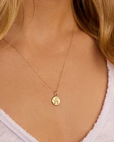 Diamond Zodiac Coin Charm Necklace